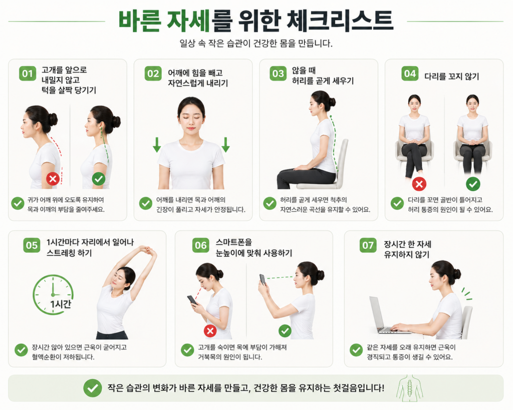 바른자세를 위한 체크리스트