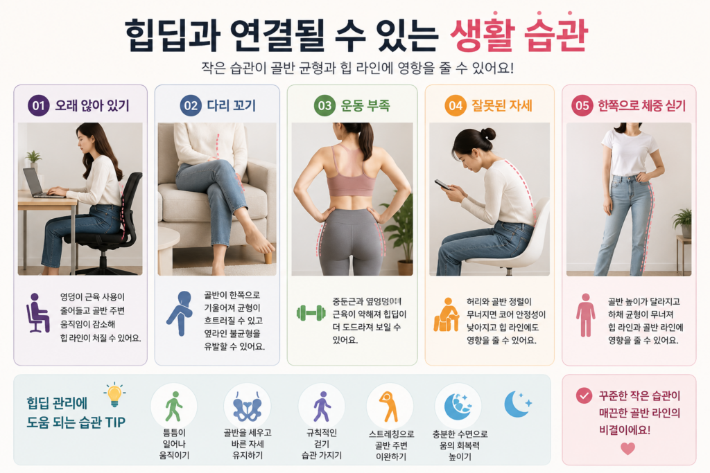 힙딥과 연결될 수 있는 생활습관