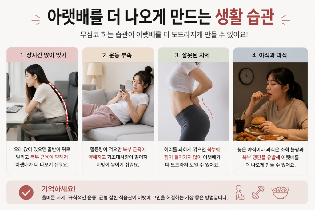 아랫배를 더 나오게 만드는 생활 습관