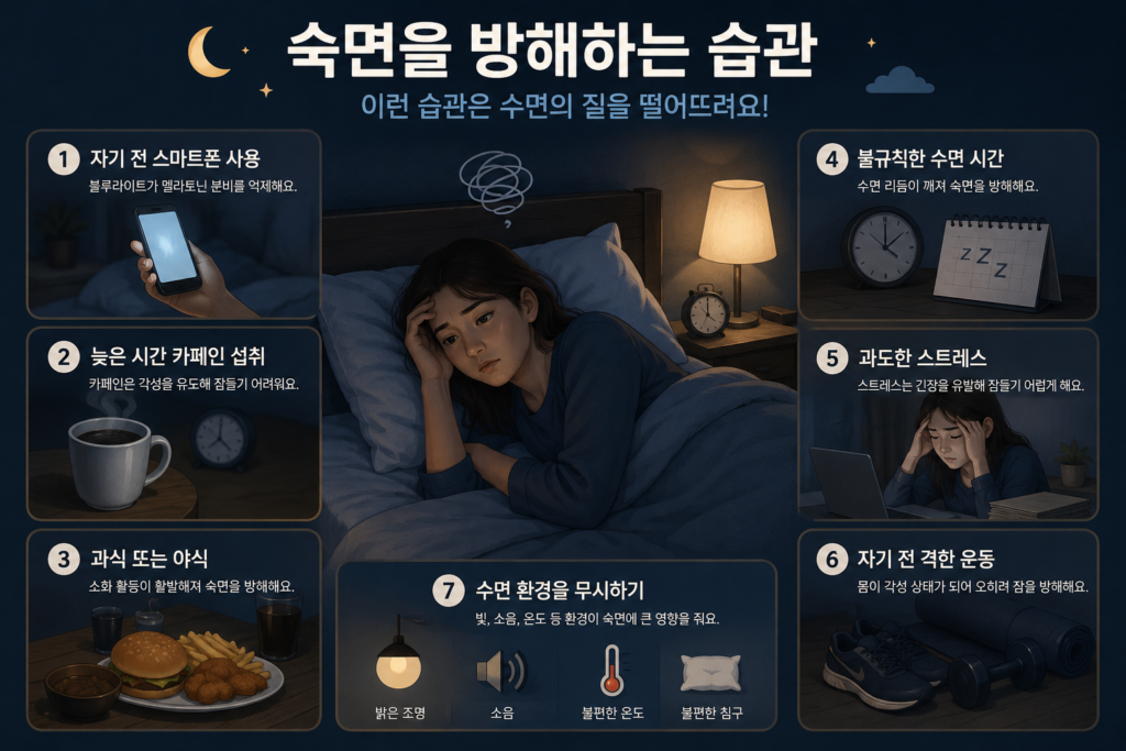 숙면을 방해하는 습관