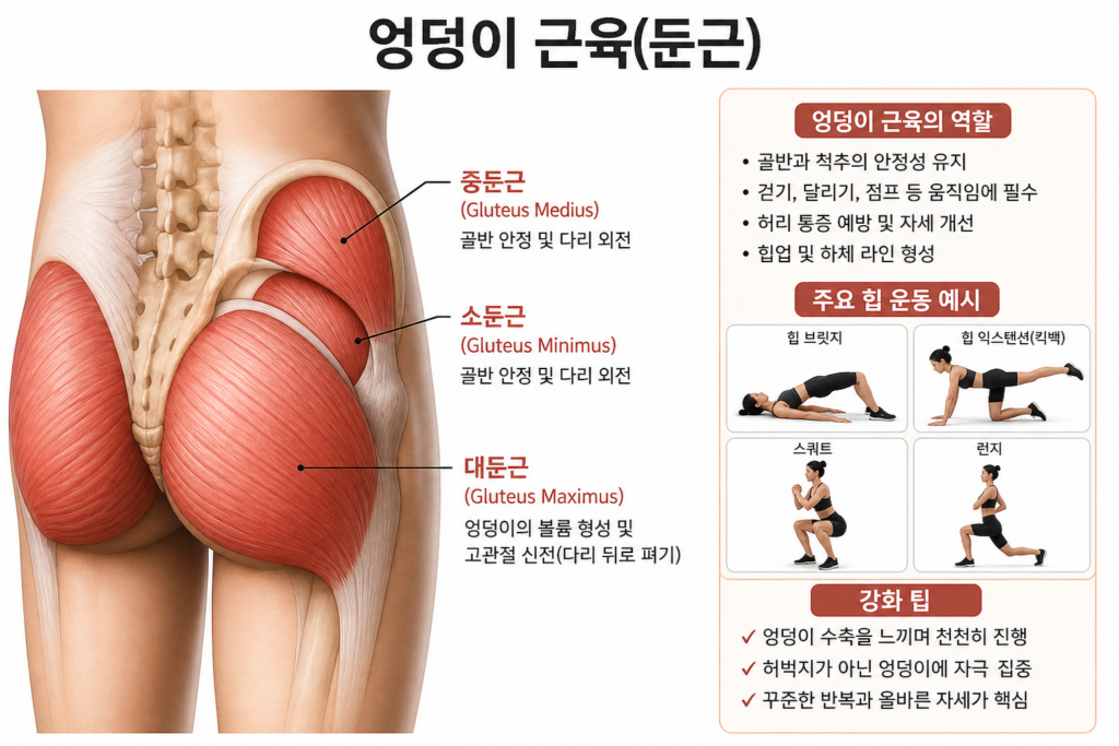 엉덩이 근육 설명