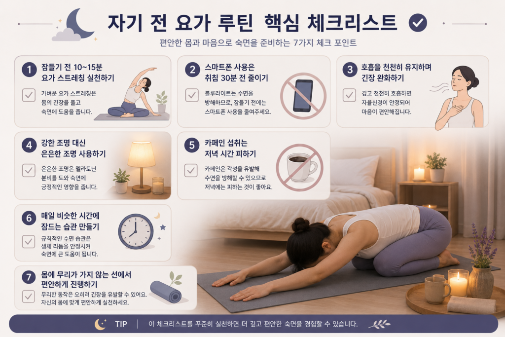 자기 전 요가 루틴