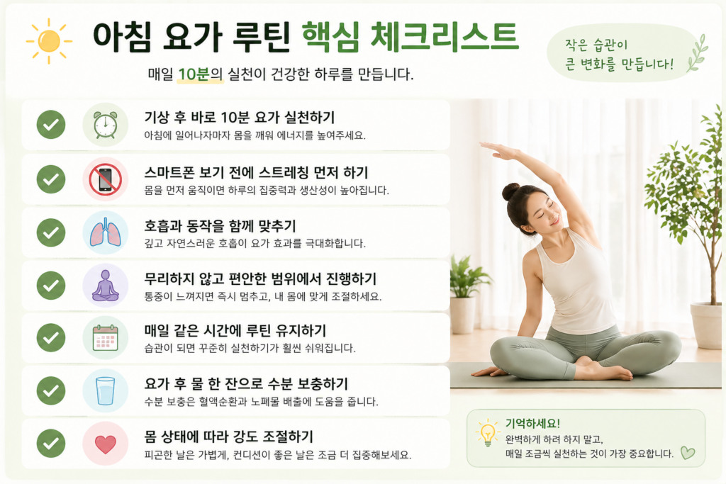 아침 요가 루틴 체크리스트