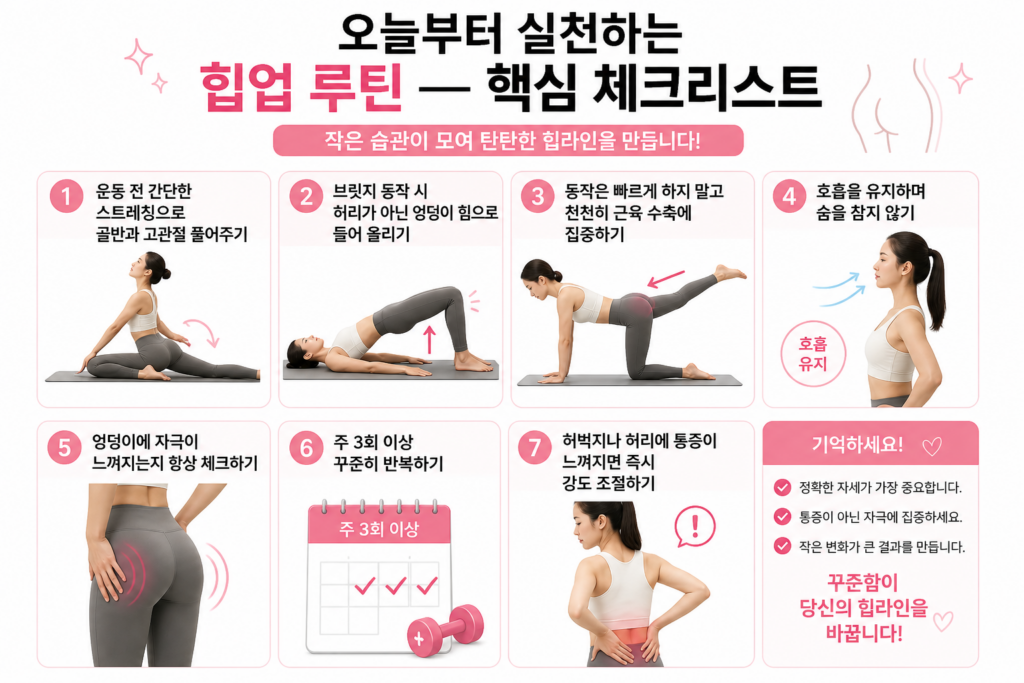 힙업 루틴 핵심 체크리스트