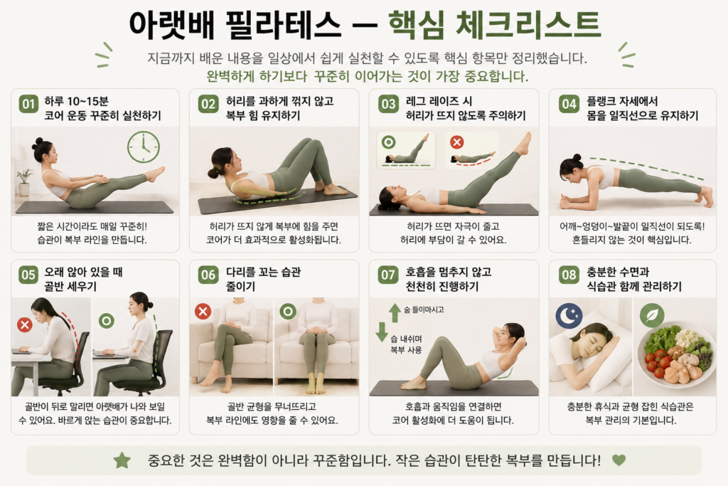 아랫배 빼는 필라테스 핵심 체크리스트