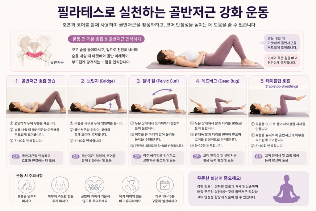 필라테스로 실천하는 골반저근 강화 운동