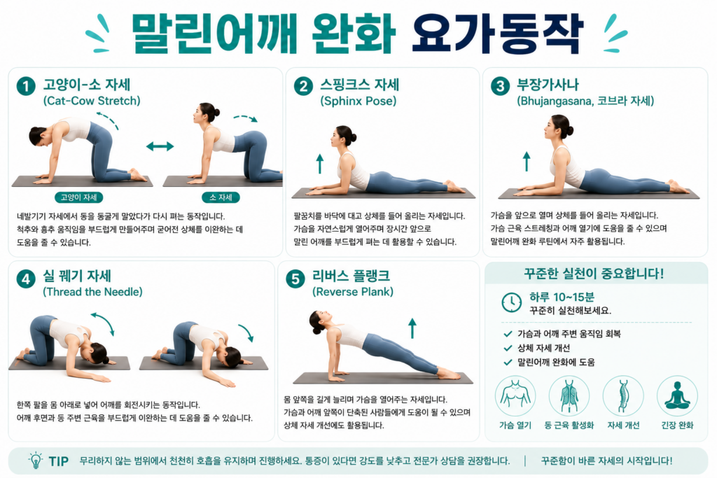 말린어깨 완화 요가동작